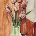 Acquarello di Albertine: i tulipani